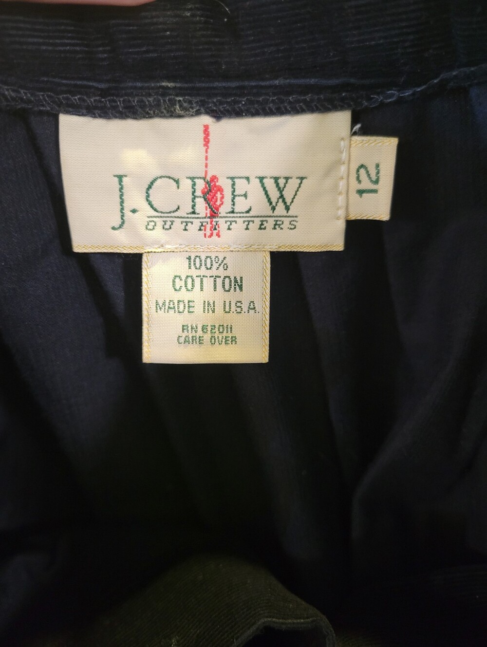 Vintage J. Crew 100% Cotton Black Corduroy Button Down Front Maxi Skirt - Picture 8 of 9